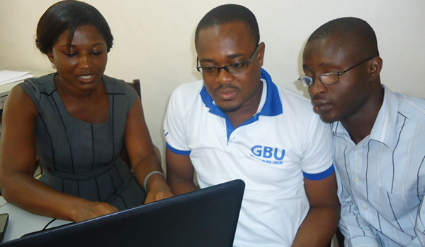 picture of GBU  staff undergoing website management training 